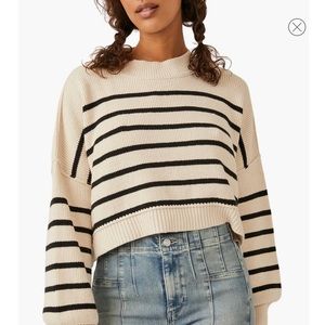 Easy Street Stripe Rib Crop Sweater